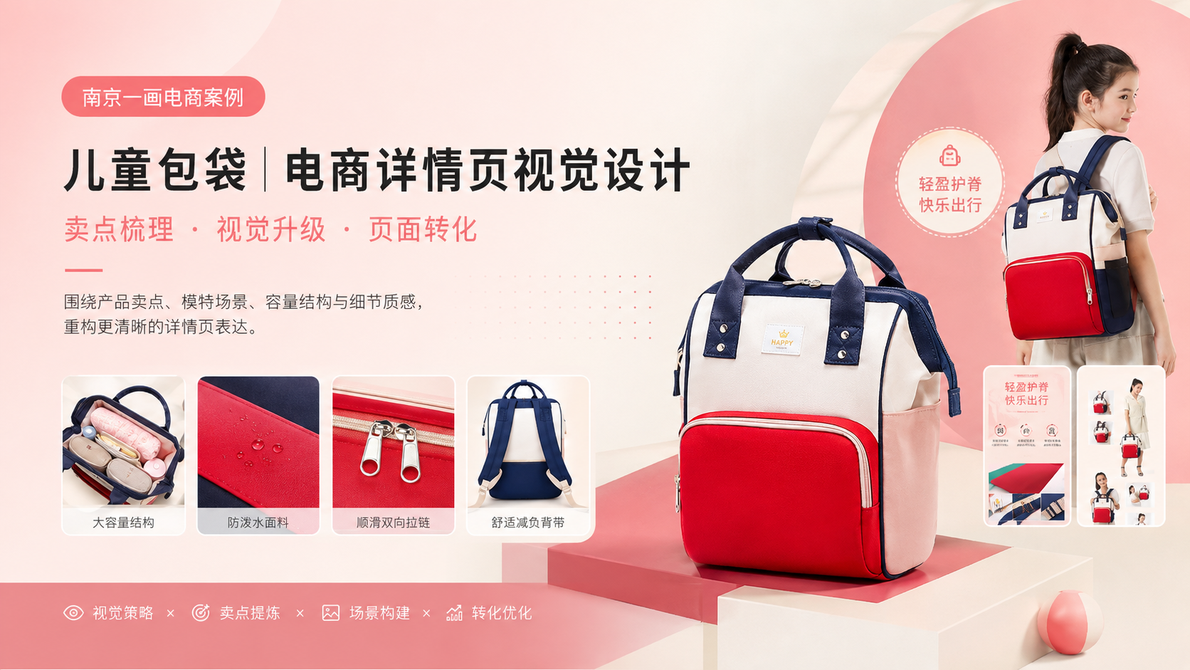 多功能妈咪包｜电商详情页视觉设计